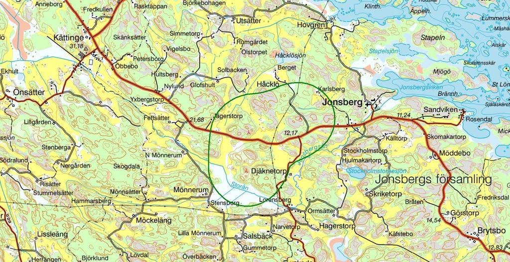 Delprojekt Jonsberg: lokalisering och utformning Vindpark Jonsberg består av tre stora vindkraftverk väster om Jonsberg, två norr och det tredje söder om vägen till Arkösund.
