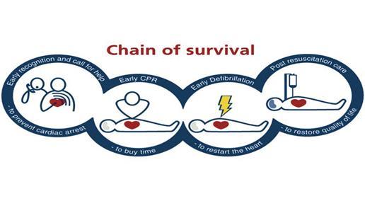 Figur 1. Chain of survival (Perkins et al., 2015; Koster et al., 2010).