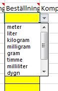Underhåll produkt Underhåll produkt med excelfil För de egenskaper som har en värdelista ska det i inläsningsbara Excelfiler endast vara tillåtet att ange värden ur värdelistan.