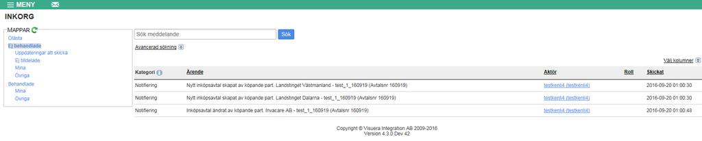 Notifiering - Inköpsavtal ändrat av köpande part Notifiering som ett meddelande i Inkorgen.