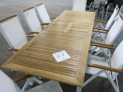 vit/teak 220-280/100 med 8st positionsstolar 2316-067 Avslut: 12:29