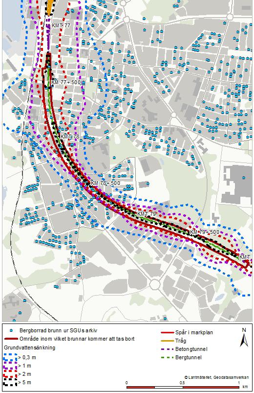 Varbergstunneln, Västkustbanan, Varberg-Hamra Miljökonsekvensbeskrivning Kapitel 7 - Påverkan, effekter och konsekvenser av grundvattenbortledning och
