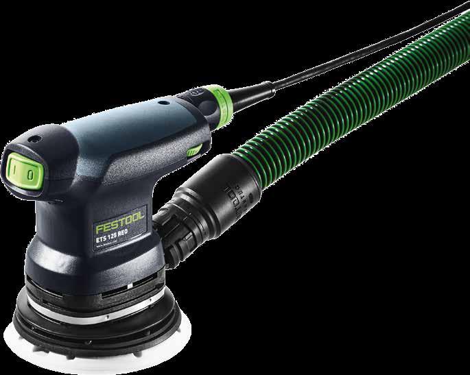 Byggarens testchef Ulf Ekström Festool excenterslip ETS 125 REQ-Plus Vikt: 1,2 kg Rondelldiameter: 125 mm Oscillationsfrekvens: 6 000 12 000 v/min Sliprörelse: 2 mm Märkeffekt: 250 W Ca pris exkl.