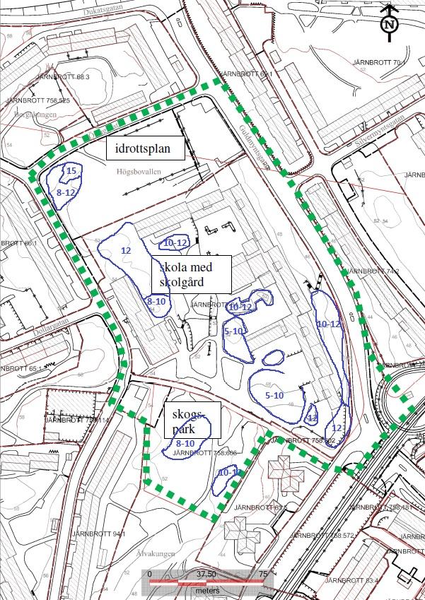 Detaljplan Guldmyntsgatan Radonundersökning 4 (4) Bilaga 1 Planritning med planområdet inom grön markering.