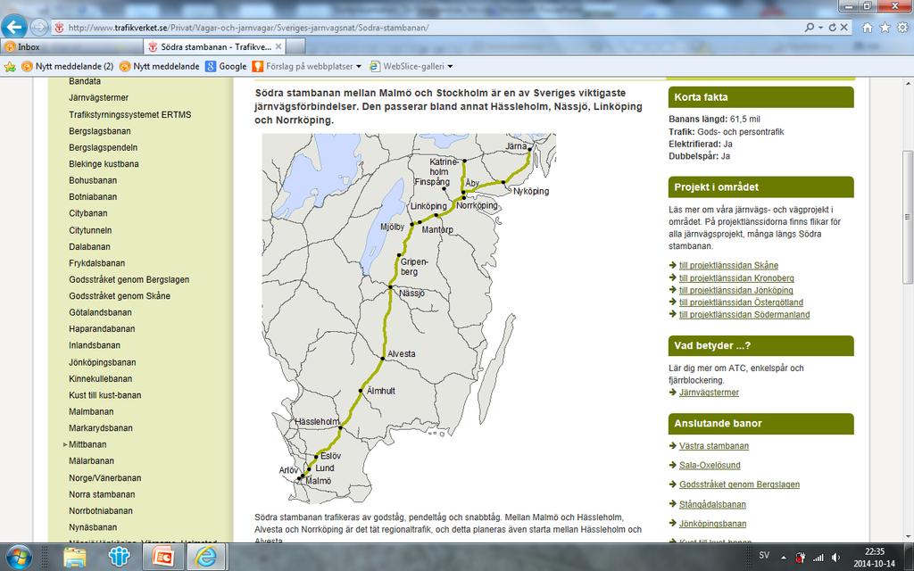 stambanan och Blekinge