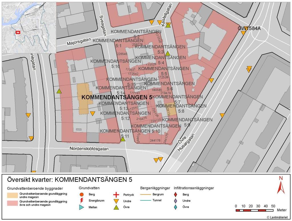 Kvartersbeskrivning ängen 5, MPU02-01-036-KÄ5_0001, Version_ 4 Grundläggning Kvarteret ängen 5 består av 16 fastigheter med sammanlagt 18 inventerade byggnader.