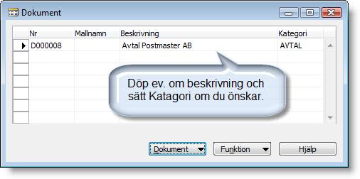 Typiska dokument är avtal, prislistor, brev, mail, bilder mm.