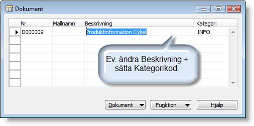 Typiska dokument är produktinformationsblad, teknisk information,