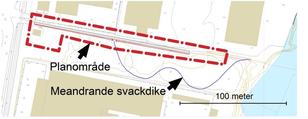 Ovan till vänster: Ett fotografi från utsläppspunkten av den befintliga ledningen till Göta älv Kretslopp och vatten ställer krav på att vatten från hårdgjord yta ska fördröjas.