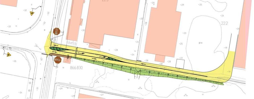 Detaljplanens innebörd och genomförande Detaljplanen medger utbyggnad av en tillfartsväg till de två fastigheterna Backa 22:2 och Backa 22:3 från Exportgatan.