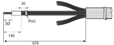 A: 3-3 10a) Linda några rundar med mastik tejp DM1 (grå) direkte bakom FSE n enligt bild 11a) PEX-kabeln Tag bort 140 mm av det yttre ledande skiktet Tag bort 30 mm av