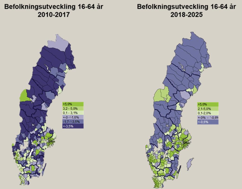 Regional utveckling län där befolkningen ökar med drygt nio procent eller hela 142 000 personer till 2025. Sammantaget väntas befolkningen i de tre storstadslänen öka med knappt 250 000 personer.