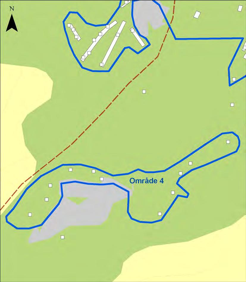 Lödöse museum 2011:41 Figur 10. Karta över område 3 inom Marstrand 110. Skala 1:1000. Område 4 Marstrand 109 Förundersökningens område 4 motsvarar fornlämningen RAÄ Marstrand 109.