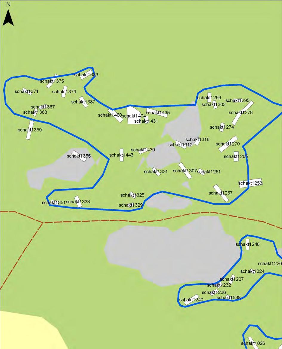 Lödöse museum 2011:41 Bilaga 1 - Schaktplaner RAÄ Marstrand 110 område 1 Karta över förundersökningsschakt.
