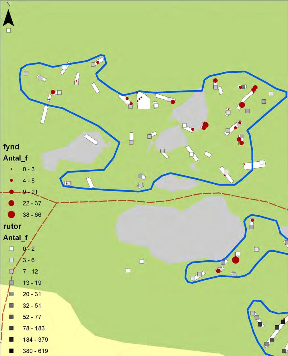 Lödöse museum 2011:41 Bilaga 5 - Fyndfördelning Karta över fyndfördelning.