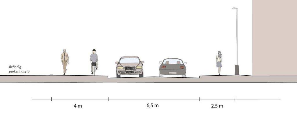11(18) Bebyggelsen vid Fagersjövägen placeras så att gångbanan på den norra sidan kan breddas till en 4 meter bred gång- och cykelbana samt att körbanan får bredden 6,5 meter.