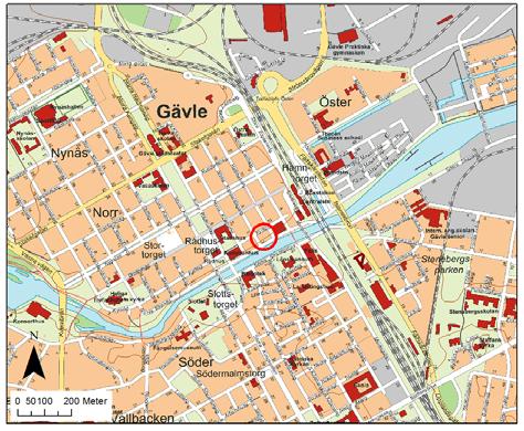 Figur 1. Digitala stadskartan från Lantmäteriet.