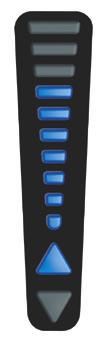 60% 50% 40% 30% 23 volts 22 volts 21 volts 20 volts Display för färdriktning När motorn är avstängd, visar displayen BluVis batteriets spänningsnivå för 3 sekunder.