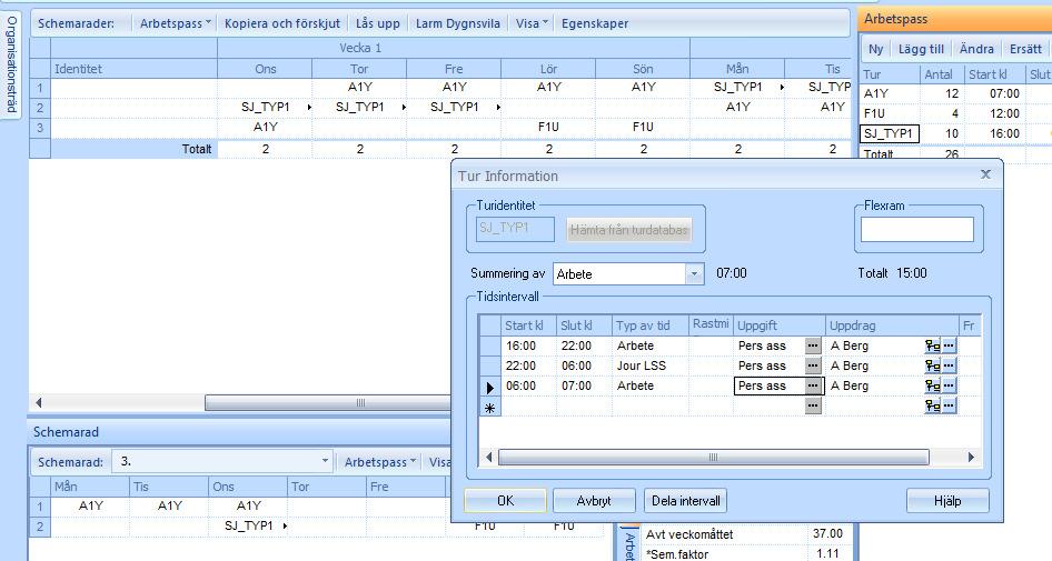 automatiskt bemannad på dessa tider. I övrig rapportera de anställda in sina önskemål om tider på samma sätt som övrig personal.