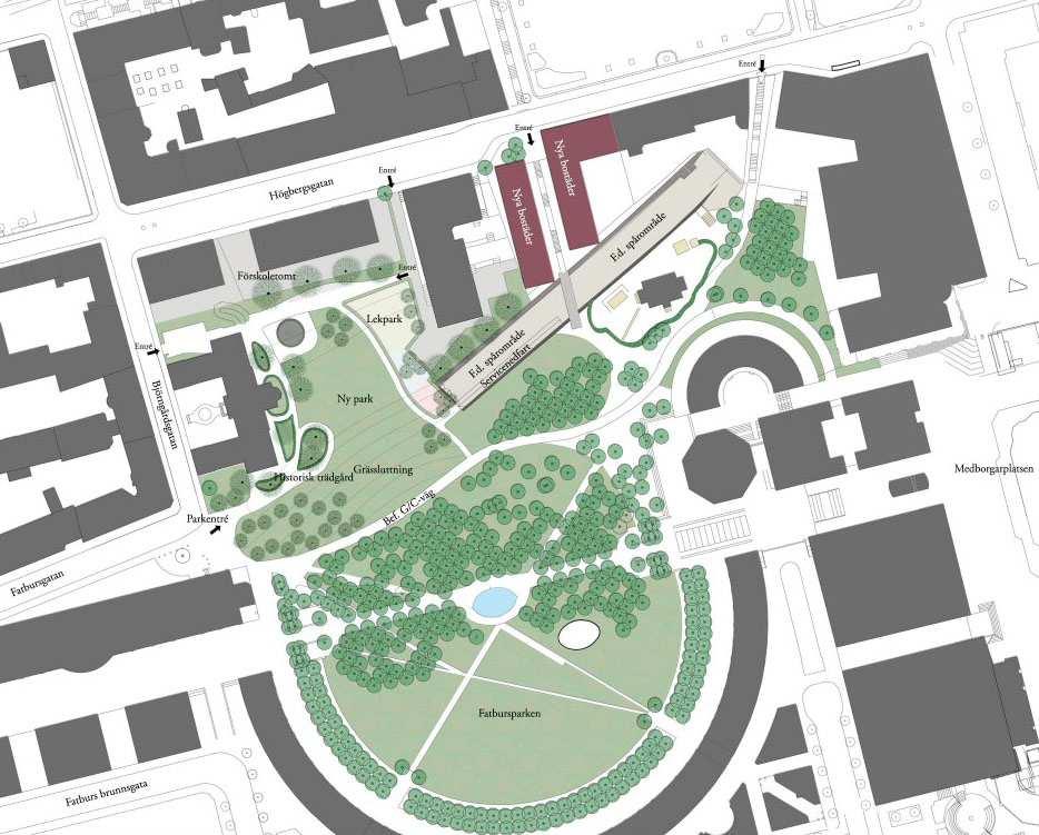 3 (13) Skönhetsrådet anser att det ur stadsbyggnadsperspektiv är rätt att pröva frågan om en större, sammanhängande park samt ny bebyggelse.