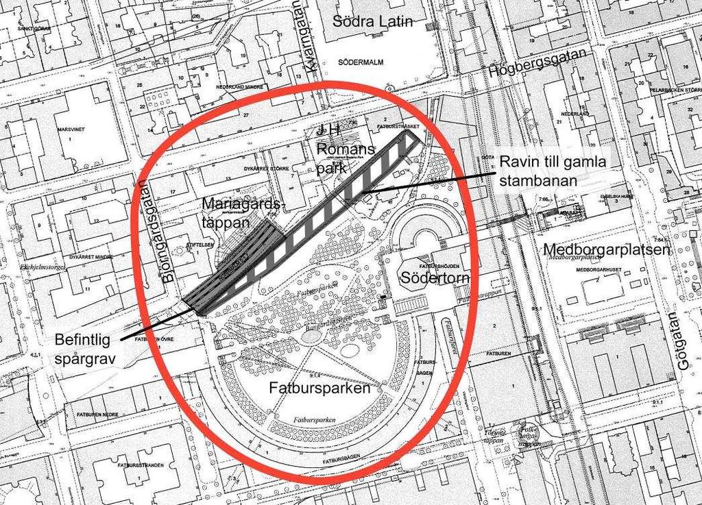 4 (13) UTLÅTANDE Bakgrund För att finansiera en överdäckning av stambanans spår mellan Mariagårdstäppan och Fatbursparken beslutade exploateringsnämnden 2006-05-23 om markanvisning för