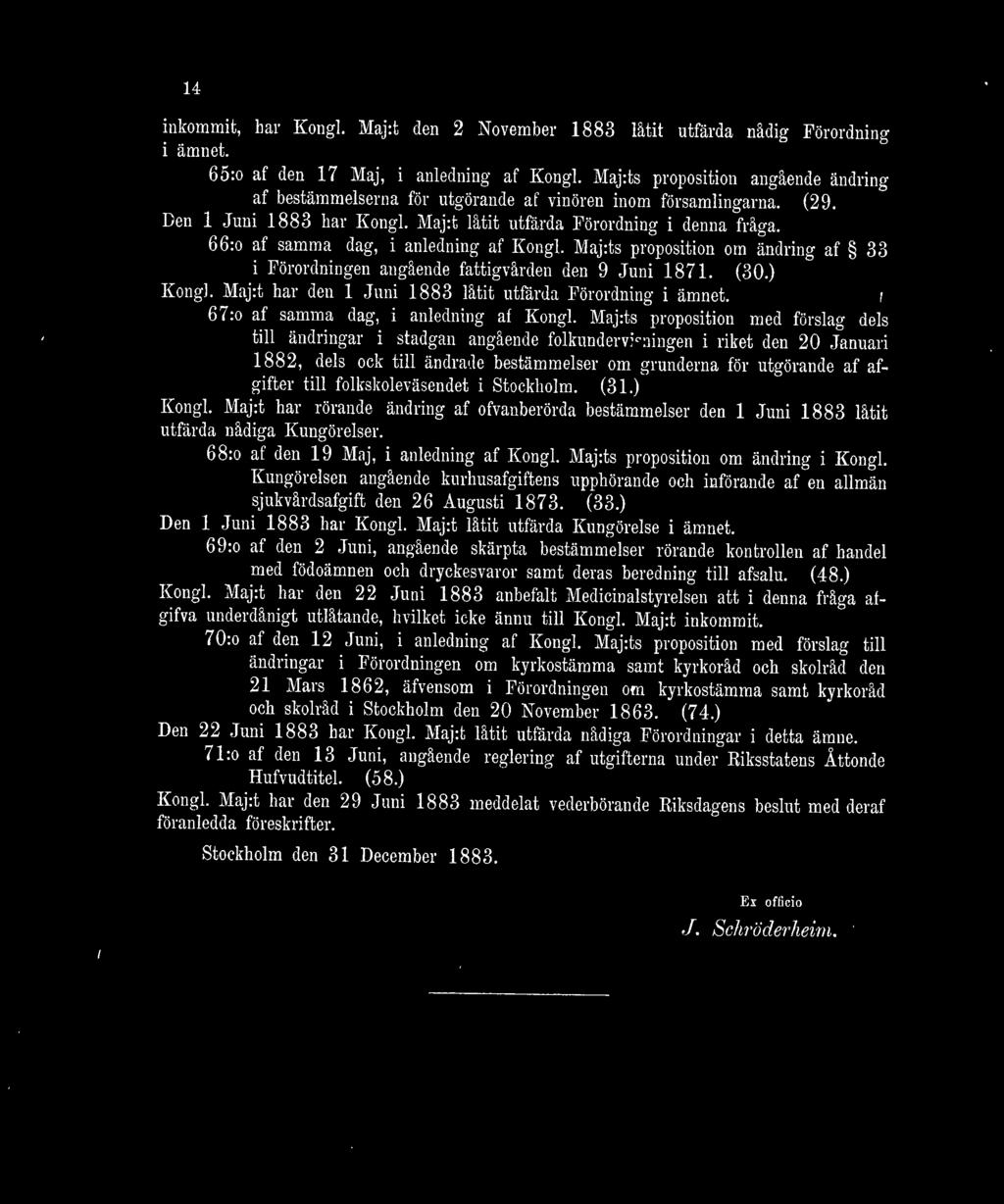 66:o af samma dag, i anledning af Kongl. Maj:ts proposition om ändring af 33 i Förordningen angående fattigvården den 9 Juni 1871. (30.) Kong].