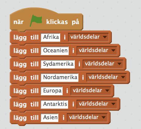 Steg 2: Få prickarna att säga sin egen världsdel Moment: Lista, lokala variabler I pricken eller katten: Skapa en