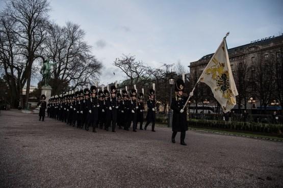 ceremoni på Stockholms slotts inre borggård