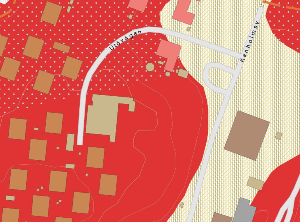 Figur 2. Jordartskarta från Sveriges Geologiska Undersökning (SGU, hämtad 2017-09-04). Utredningsområdet är markerat med svart kvadrat.