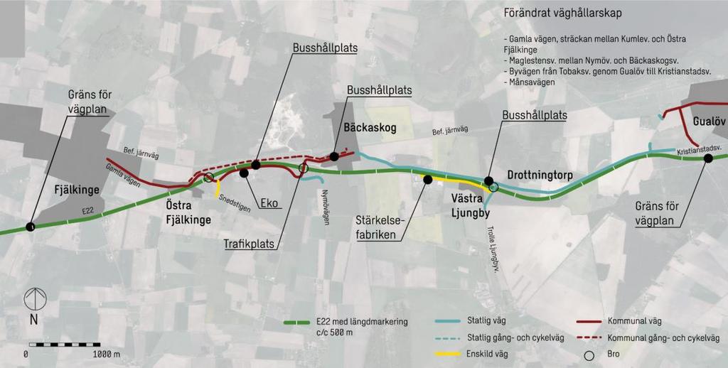Figur 19 Vald utformning för vägplan E22 Fjälkinge-Gualöv.