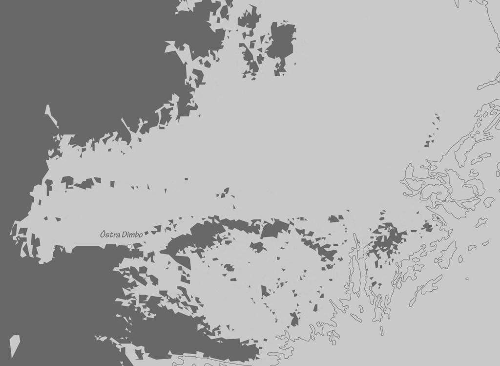 Fångst och odling i Östra Dimbo 7 Fig. 3. Strandlinjekarta (7000 BC) beräknad med en numerisk modell utvecklad vid SGU.