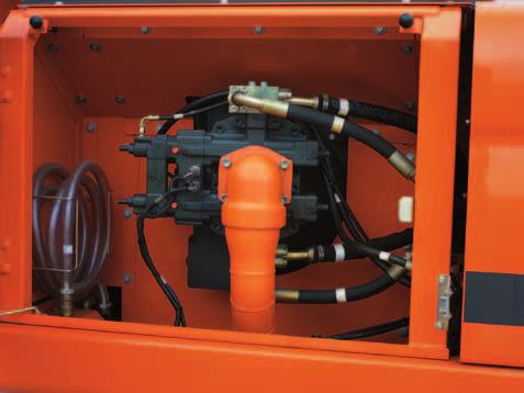 Den förbättrade dragkraften gör att kraften från hydraulsystemet kan användas på ett effektivt sätt. Snabbare arbetscykler förbättrar produktiviteten.