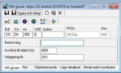Sida 2 Förändringar av objekttyper Objekttyp HIS-givare Ny a