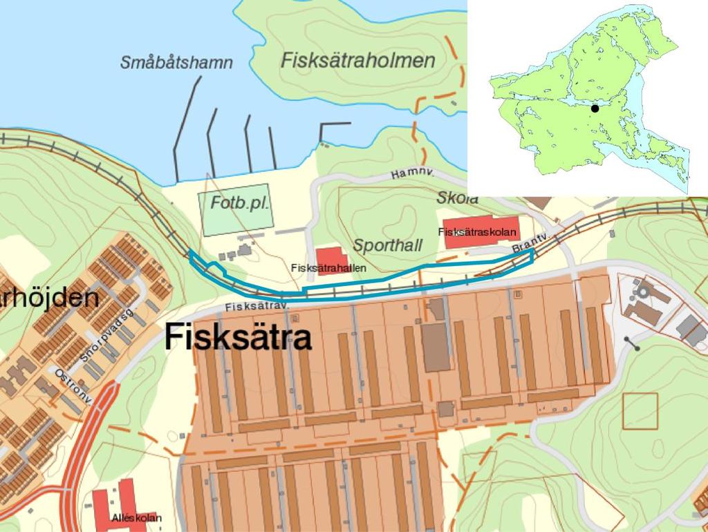 Planens syfte Denna detaljplan har till syfte att möjliggöra en ombyggnad av Fisksätra station till en dubbelspårsanläggning.