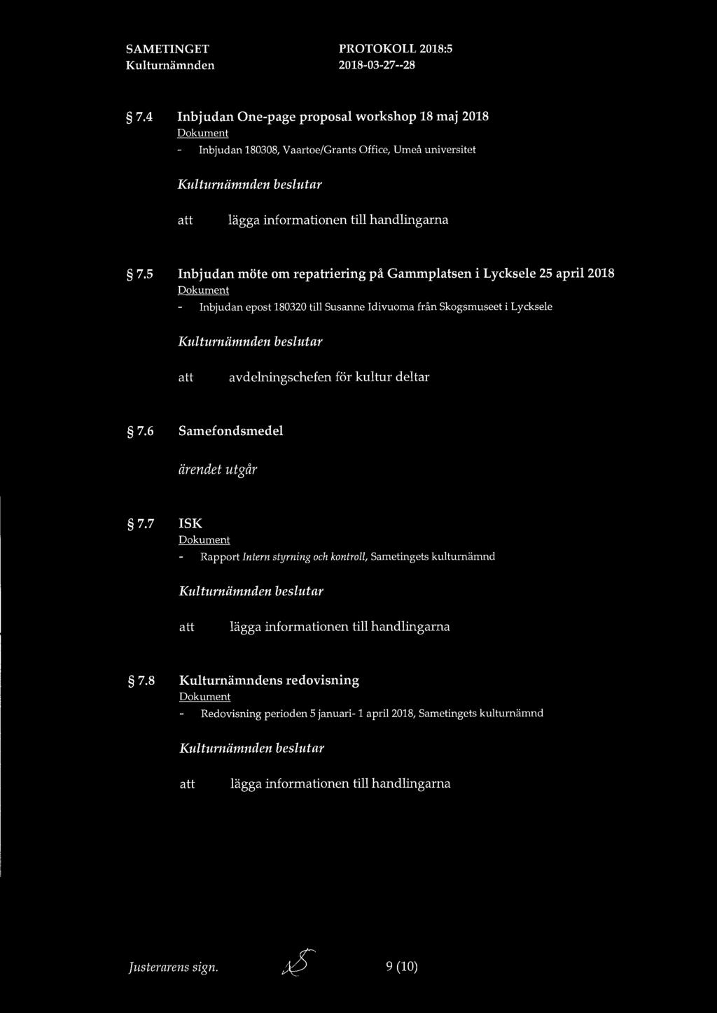 7.4 Inbjudan One-page proposal workshop 18 maj 2018 Inbjudan 180308, Vaartoe/Grants Office, Umeå universitet 7.