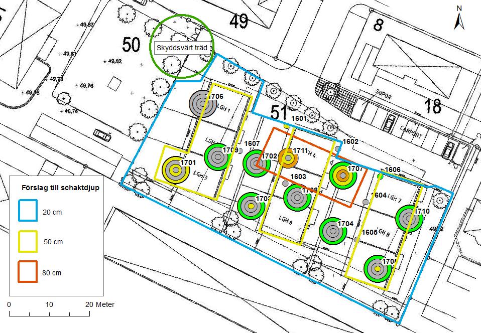 Viss urgrävning bedöms nödvändig för att avlägsna förorenad jord innan bostäder kan byggas på platsen. Detta bör delvis kunna samordnas med teknisk schakt för byggnation och grundläggning.