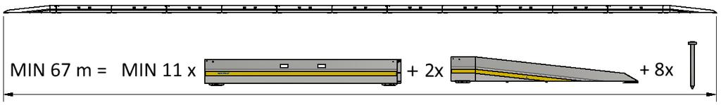 SAFEPASS GENERELLT Systemspecifikation Kapacitetsklass T3 Arbetsbreddsklass W3 Arbetsbredd (W-mått) 1,0 m Dynamisk deflektion 0,5 m Skaderiskklass (ASI) A MIN installationslängd 67 m (57 m)