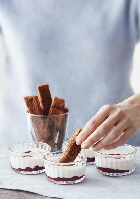 Snabba churros med citronkräm 6 glas. Tid: 1 tim.