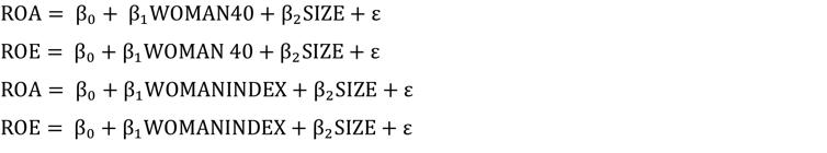 2008), således har båda regressionsmetoderna använts för att se om resultatet skiljer sig när övriga påverkande faktorer även kontrolleras via fixed effect-regression. 3.8.1 Kontrollvariabler Tidigare forskning har visat att storlek är en faktor som kan påverka diversifiering (Singh & Vinnicombe, 2001).