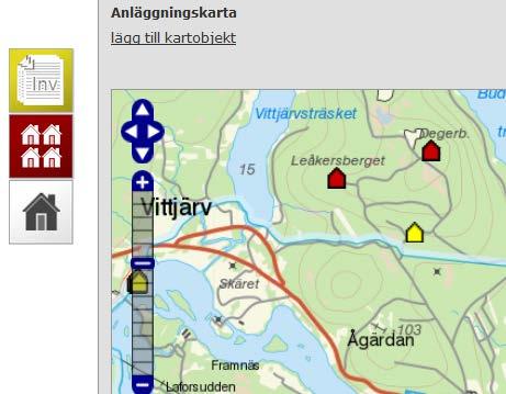 23 Att lägga till en yta görs på exakt samma sätt som på inventeringsnivå. Klicka på länken lägg till kartobjekt ovanför anläggningskartans vänstra hörn.