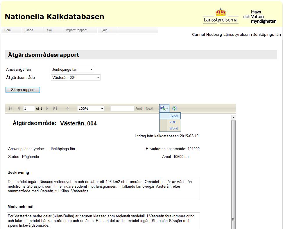 Sida 28/28 Rapporten kan sparas
