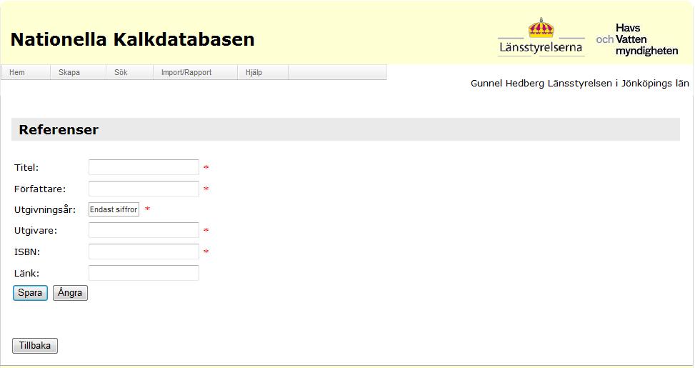 Sida 7/28 LÄGG TILL EN REFERENS FÖR ETT ÅTGÄRDSOMRÅDE Sök fram en lista på åtgärdsområden enligt Sök befintligt Åtgärdsområde.