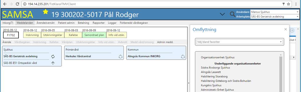 Omflyttning 1. Omflyttning görs på ikonen. 2.