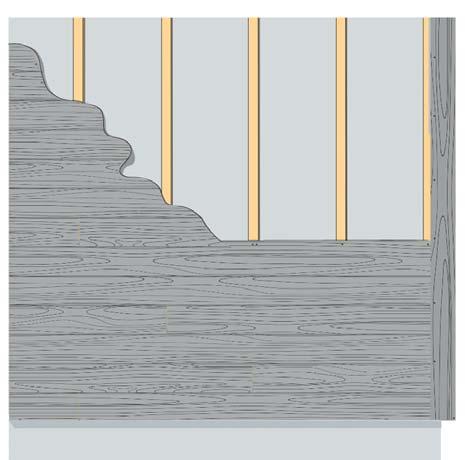 Montering horisontellt överlappande Fogar Det finns flera metoder att utföra vertikalfogar med HardiePlank beroende på vilken finish som önskas.