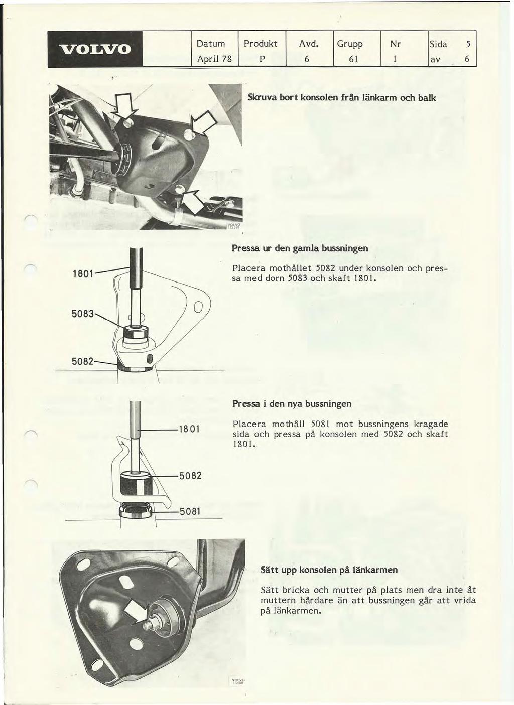 VOLVO Datum April 78 Produkt Avd.