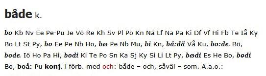 lexiconordica 2015 uppslagsord. När det gäller dialektord är det mer troligt att man aldrig har sett ordet i skrift utan bara hört ordet sägas.