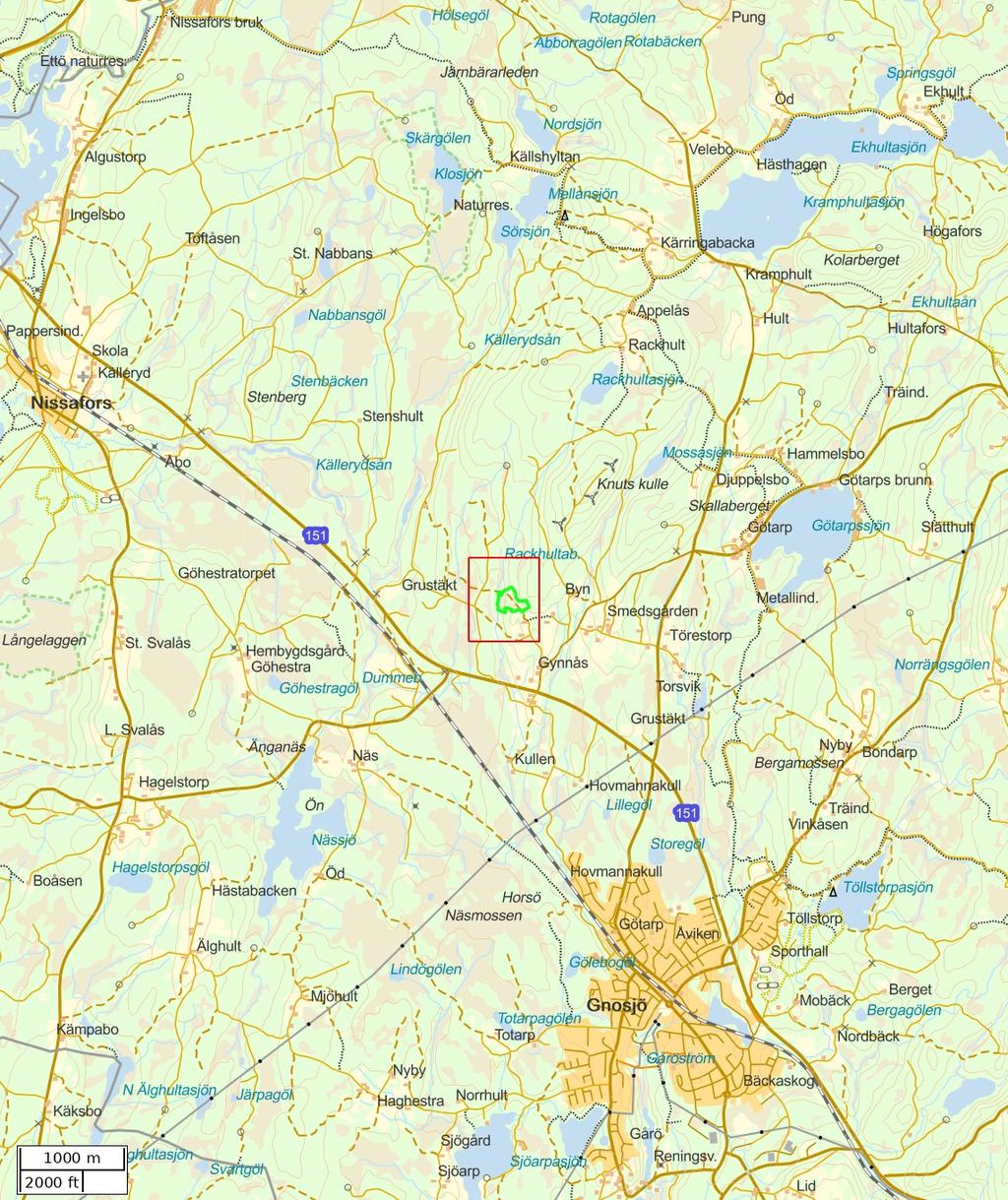 Traktdirektiv 18-10-16 21:25 Gynnås 1:5 Hushållningssällskapet Skog Översiktskarta Skala: ~1:50000