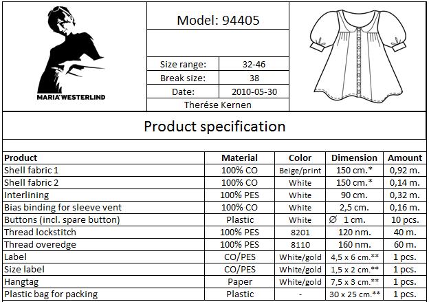 Bilaga 3 Produktspecifikationer