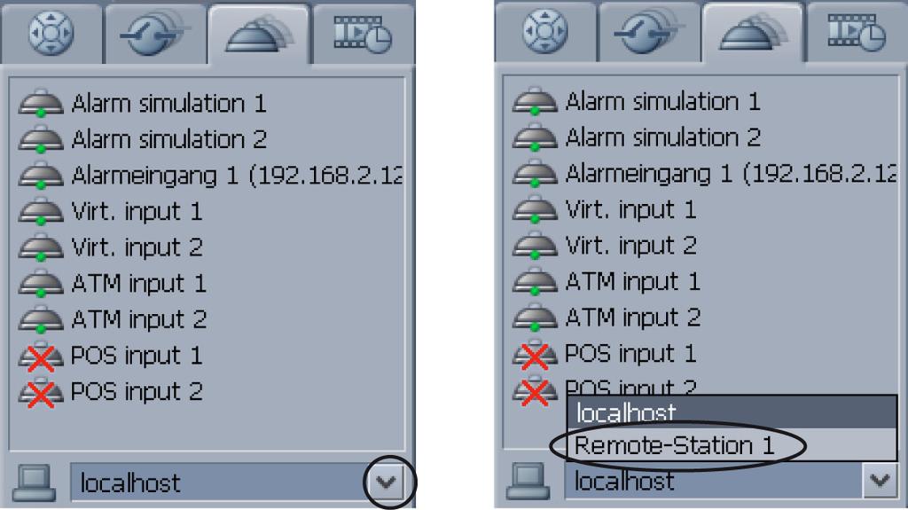 20 sv Användargränssnittet Bosch Recording Station 2.6.3 Visa larmingångar När fliken har valts visas alla lokalt konfigurerade larmingångar och deras status.