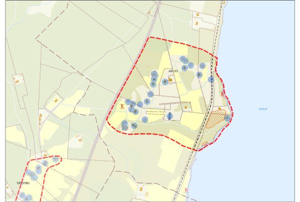 Den stora handelsträdgårdens spånklädda bostadshus och ekonomibyggnader, av skilda